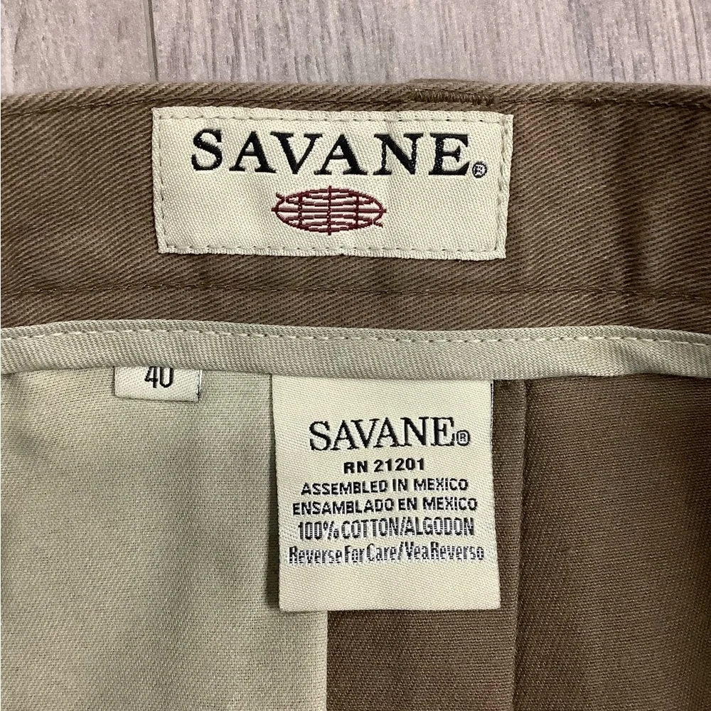 Men's Savane 40 XL Shorts Toffee Pleated Chino Khakis 4 Pockets Golf Cotton NWT - Picture 8 of 8